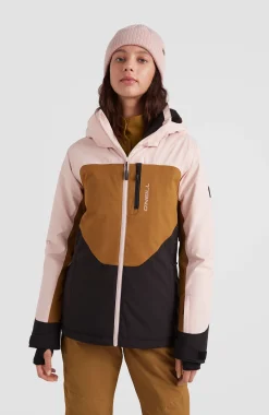 ONeill Ski Jas O'Neill Women Diamond Jacket Peach Whip Colour Block -Slaapzak Verkoop 1500008 44021 01 MODEL